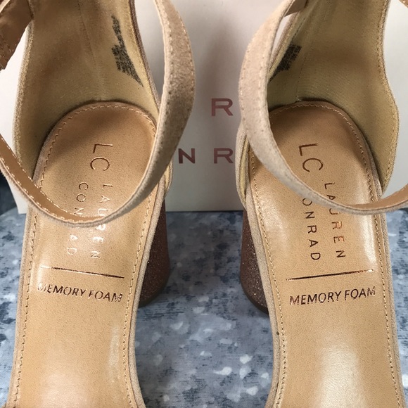 LC Lauren Conrad Hydrangea Gold 3.5” Glitter Heels Women’s Sizes 8M 9M ✨NIB✨ - Picture 9 of 14